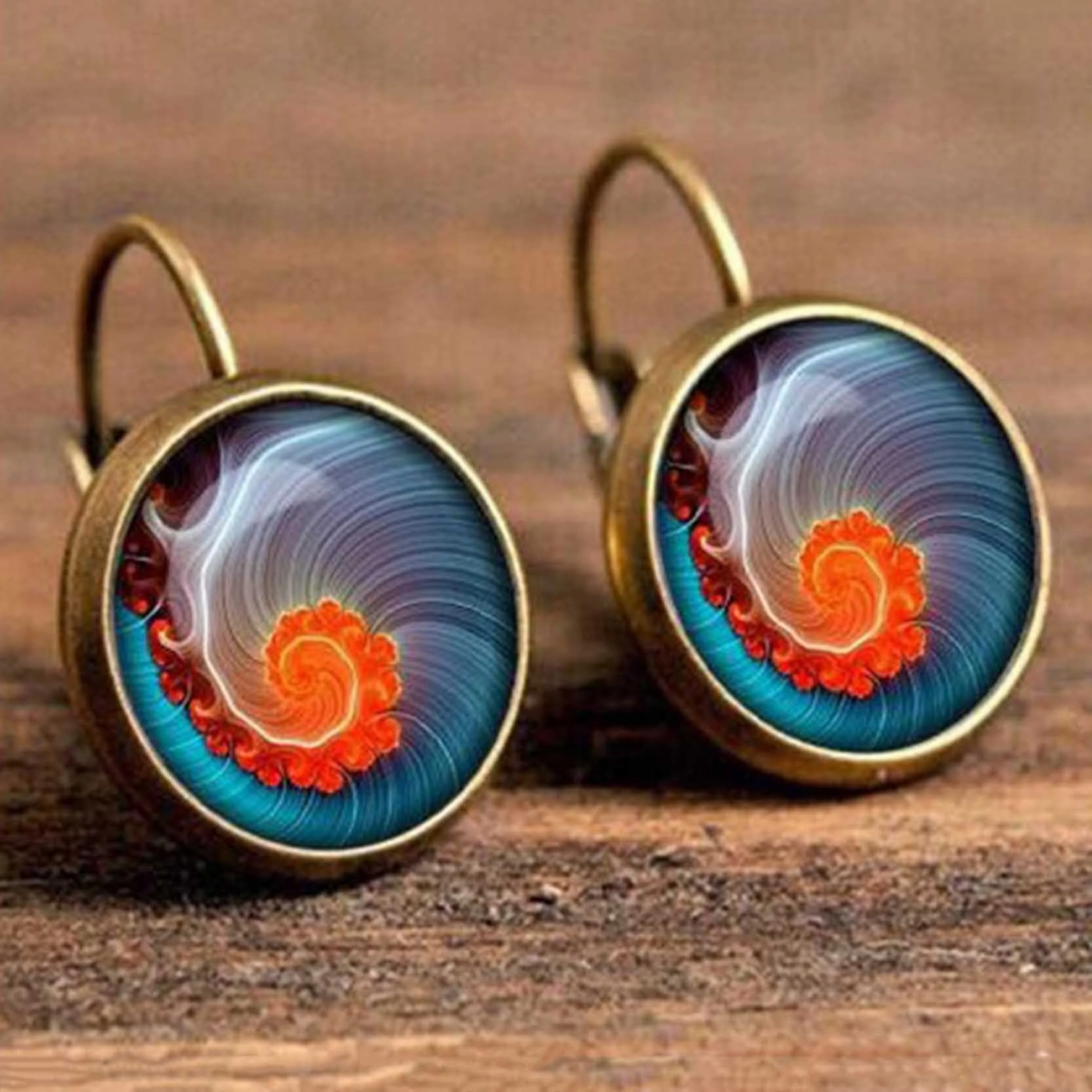 Wholesale  New exquisite retro time gemstone mandala pattern earrings earrings