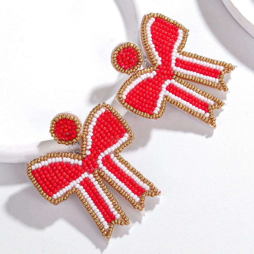Wholesale New Game Day Sports Series Earrings Hand-woven Football Football Beaded Earrings