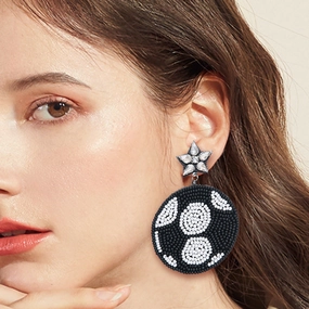 Wholesale New Game Day Sports Series Earrings Hand-woven Football Football Beaded Earrings