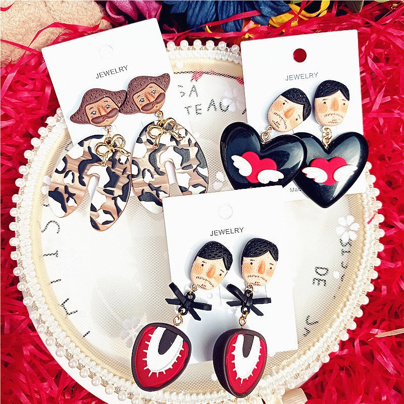Wholesale New Indian Doll, Folk Style, Monster Shu Millet Series, Funny Personality Earrings Girl