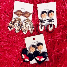 Wholesale New Indian Doll, Folk Style, Monster Shu Millet Series, Funny Personality Earrings Girl