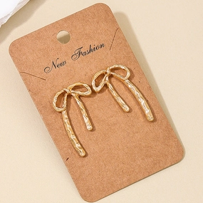 wholesale new INS metal style simple hollow bow earrings