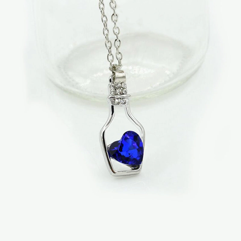 Wholesale New Love Crystal Bottle Drifting Bottle Clavicle Chain Fashion Accessory