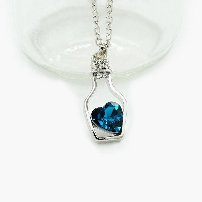 Wholesale New Love Crystal Bottle Drifting Bottle Clavicle Chain Fashion Accessory