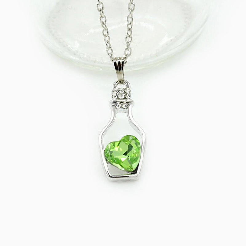Wholesale New Love Crystal Bottle Drifting Bottle Clavicle Chain Fashion Accessory