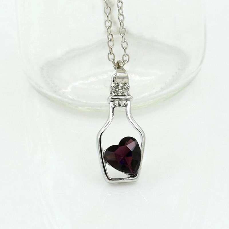 Wholesale New Love Crystal Bottle Drifting Bottle Clavicle Chain Fashion Accessory