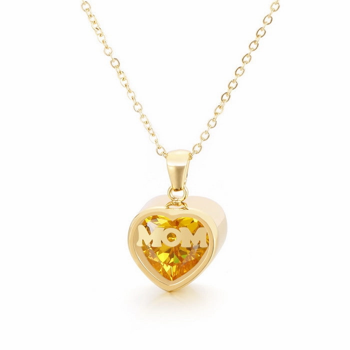 Wholesale new mother's day gift stainless steel heart-shaped necklace