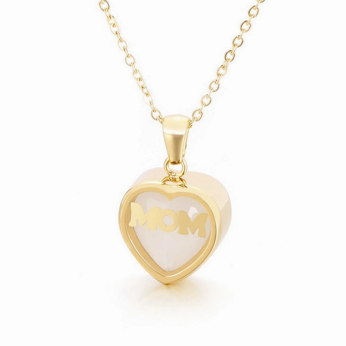 Wholesale new mother's day gift stainless steel heart-shaped necklace