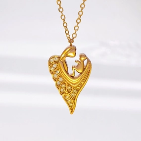 Wholesale new Mother's Day mother and son embrace love necklace