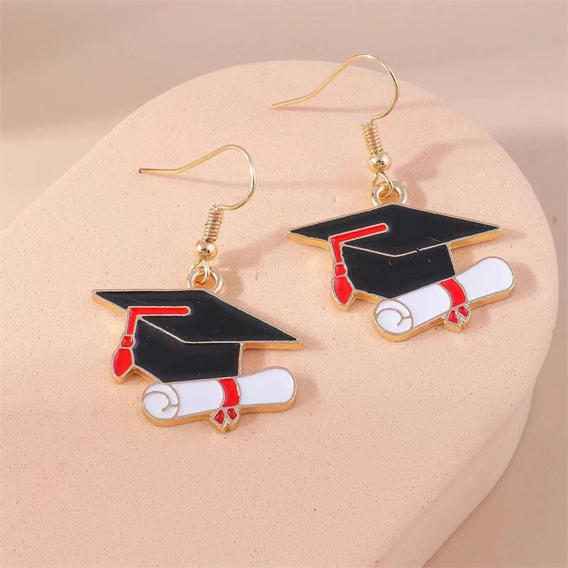 Wholesale New Niche High-end Holiday Earrings Valentine's Day Graduation Season Exaggerated Pendant