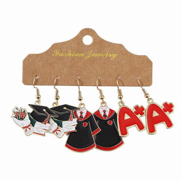 Wholesale New Niche High-end Holiday Earrings Valentine's Day Graduation Season Exaggerated Pendant