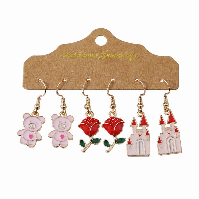 Wholesale New Niche High-end Holiday Earrings Valentine's Day Graduation Season Exaggerated Pendant