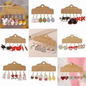 Wholesale New Niche High-end Holiday Earrings Valentine's Day Graduation Season Exaggerated Pendant