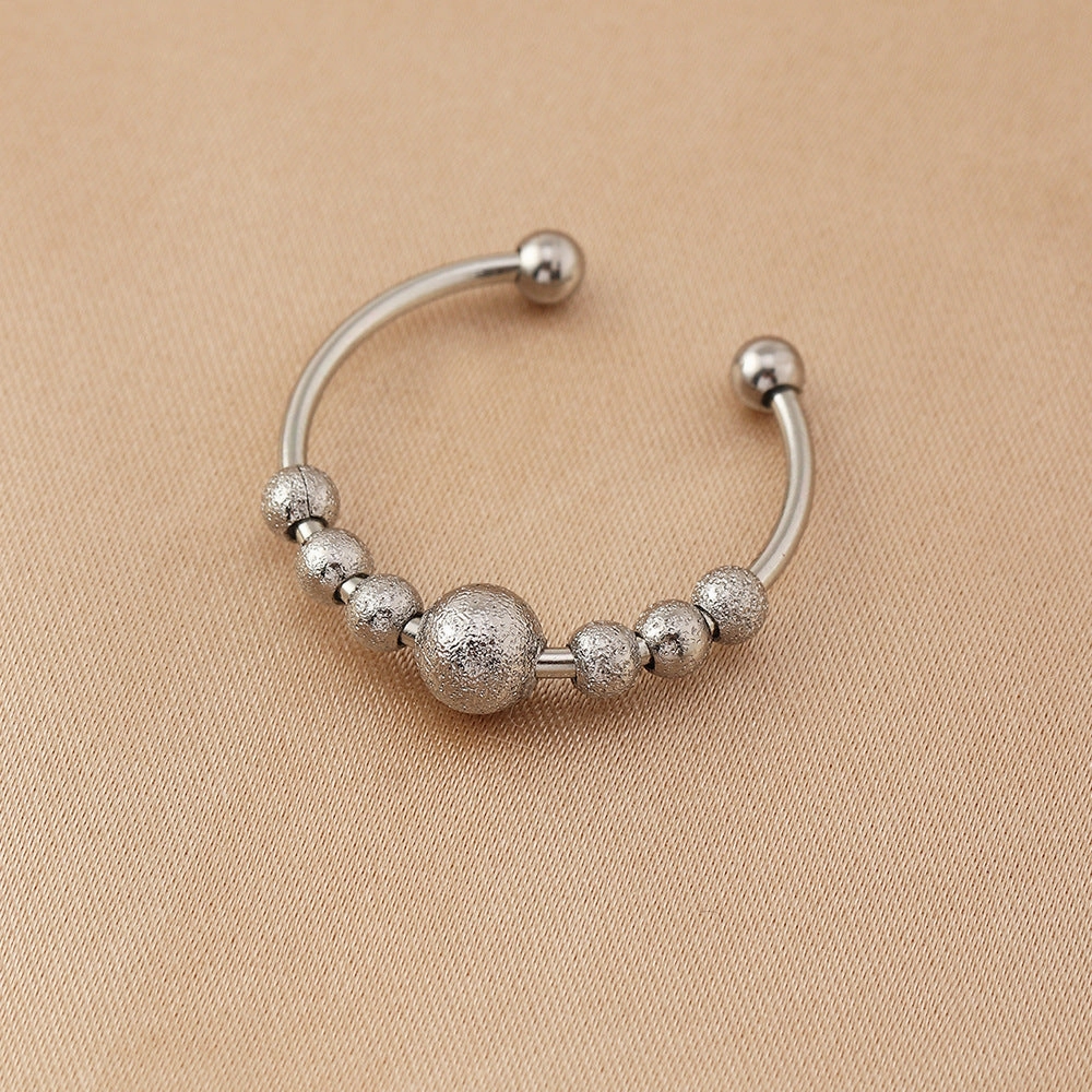 Wholesale New Rainbow Rice Bead Titanium Ring