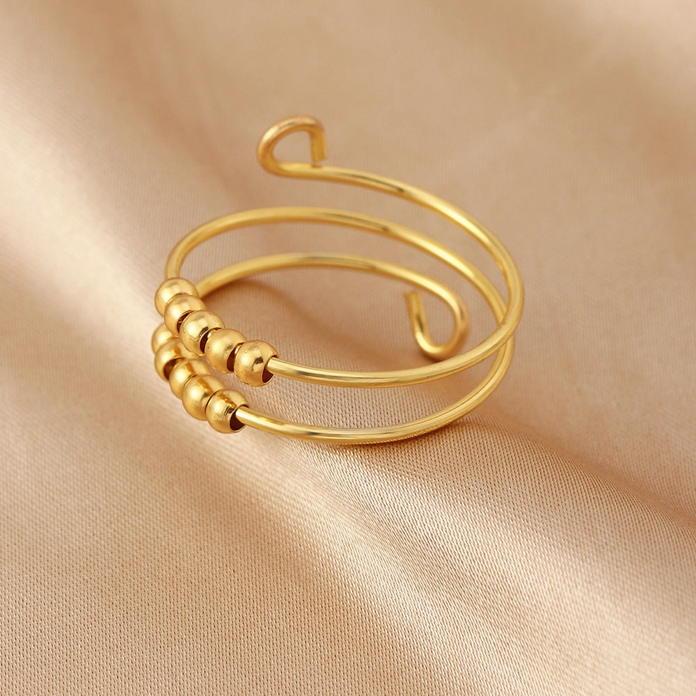 Wholesale New Rainbow Rice Bead Titanium Ring