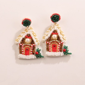 Wholesale New Rice Beads Fashionable Temperament Creative Christmas Style Rice Beads Earrings