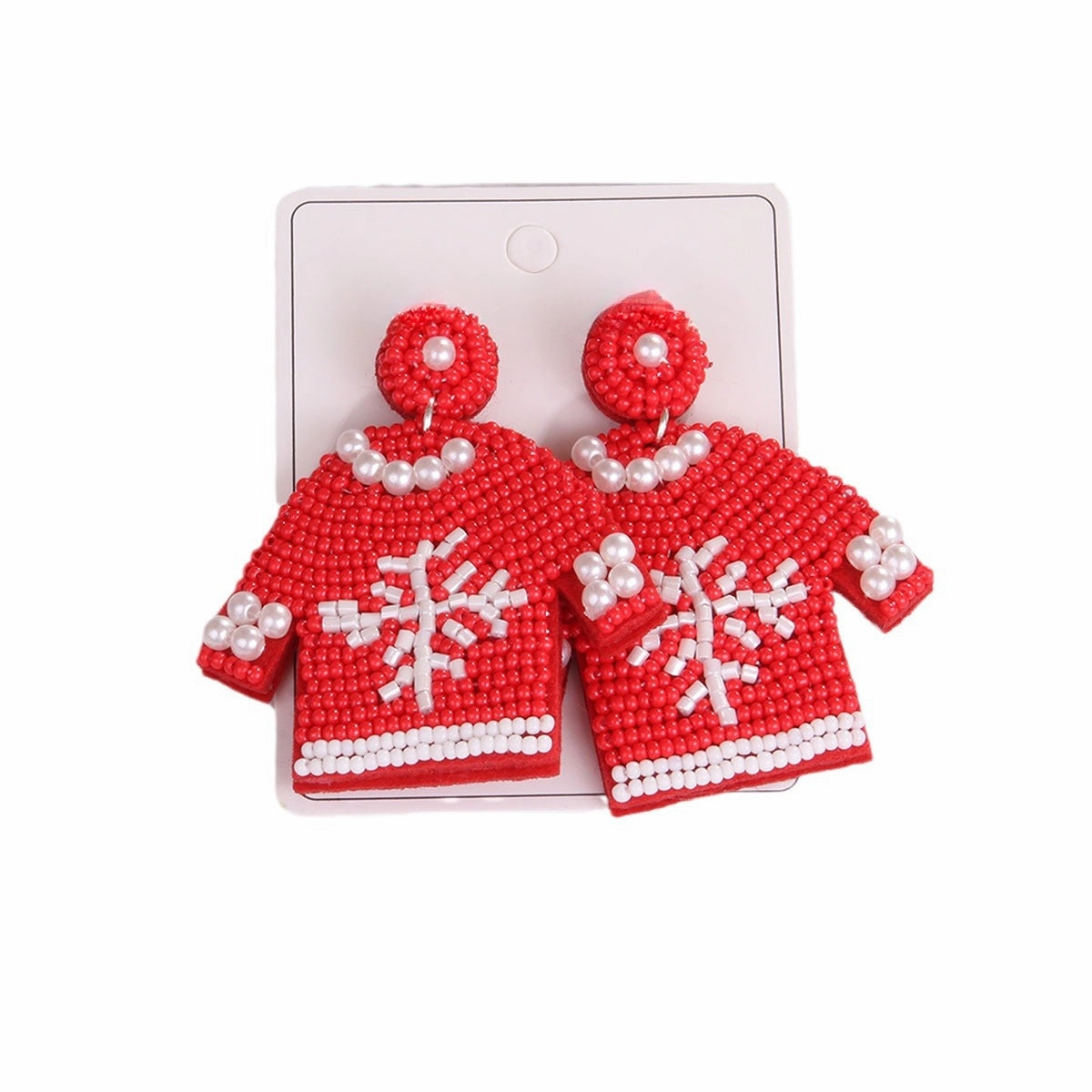Wholesale New Rice Beads Fashionable Temperament Creative Christmas Style Rice Beads Earrings