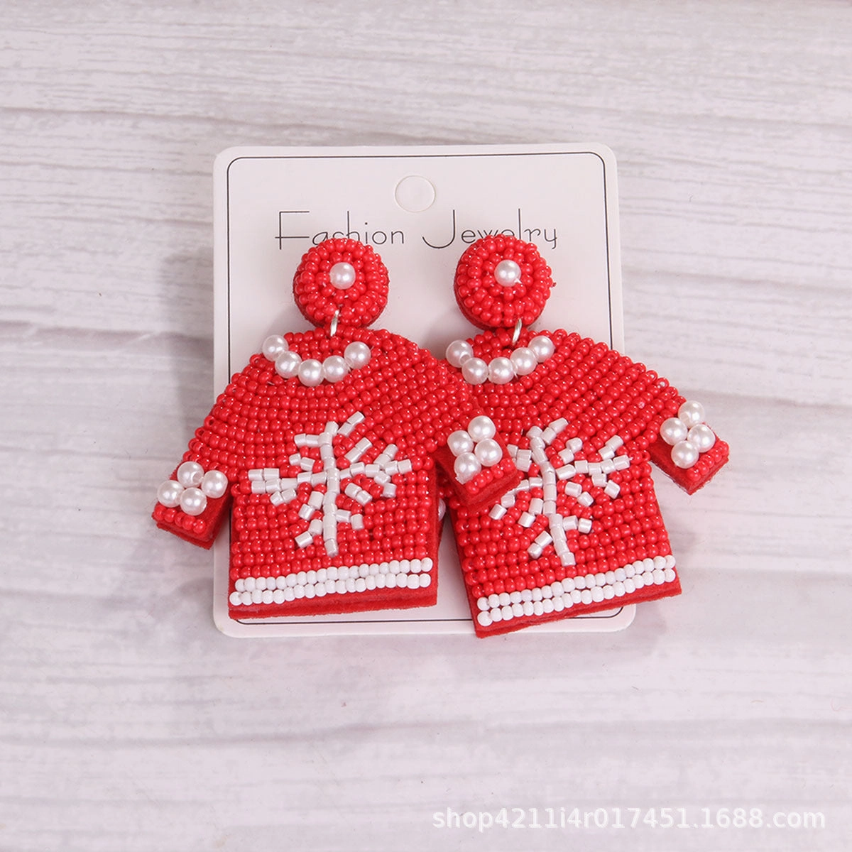 Wholesale New Rice Beads Fashionable Temperament Creative Christmas Style Rice Beads Earrings