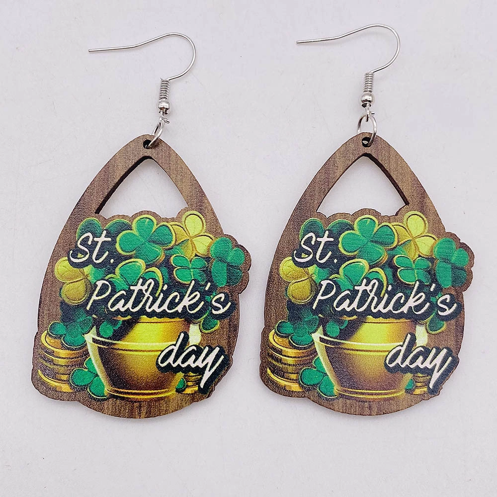 Wholesale New St. Parcret festival Green lucky grass rainbow beard earrings