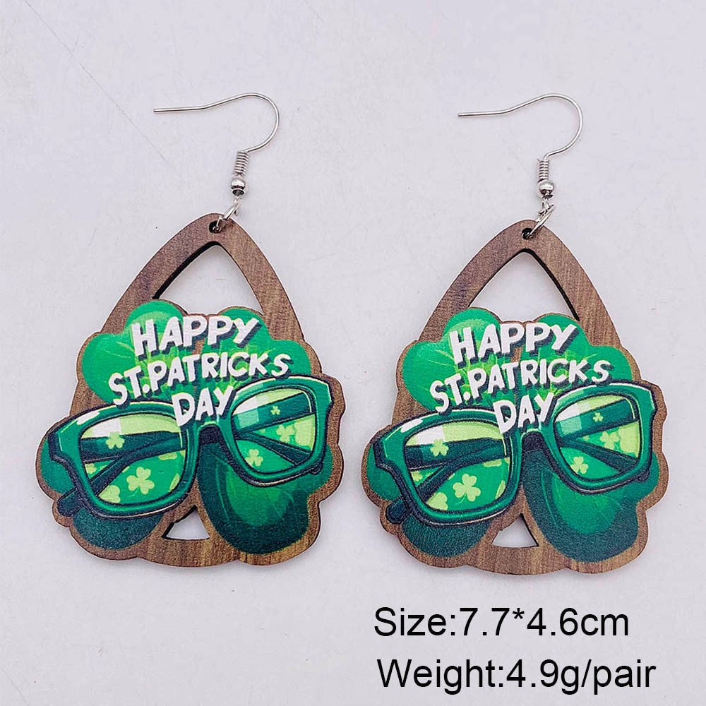 Wholesale New St. Parcret festival Green lucky grass rainbow beard earrings