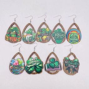 Wholesale New St. Parcret festival Green lucky grass rainbow beard earrings