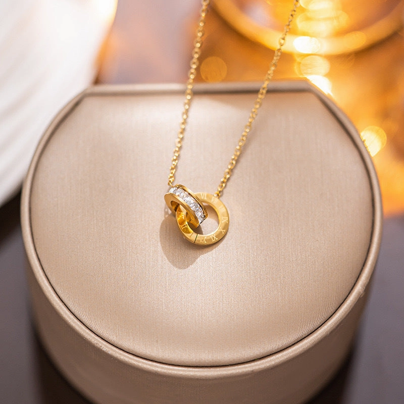 Wholesale New Stylish Roman Necklace with Rose Gold Plated Collarbone Chain