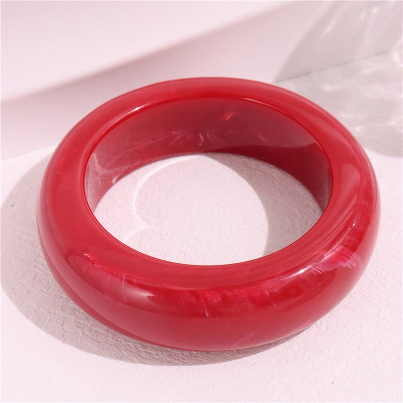Wholesale New Stylish Transparent Red Resin Style Stacked Bracelet