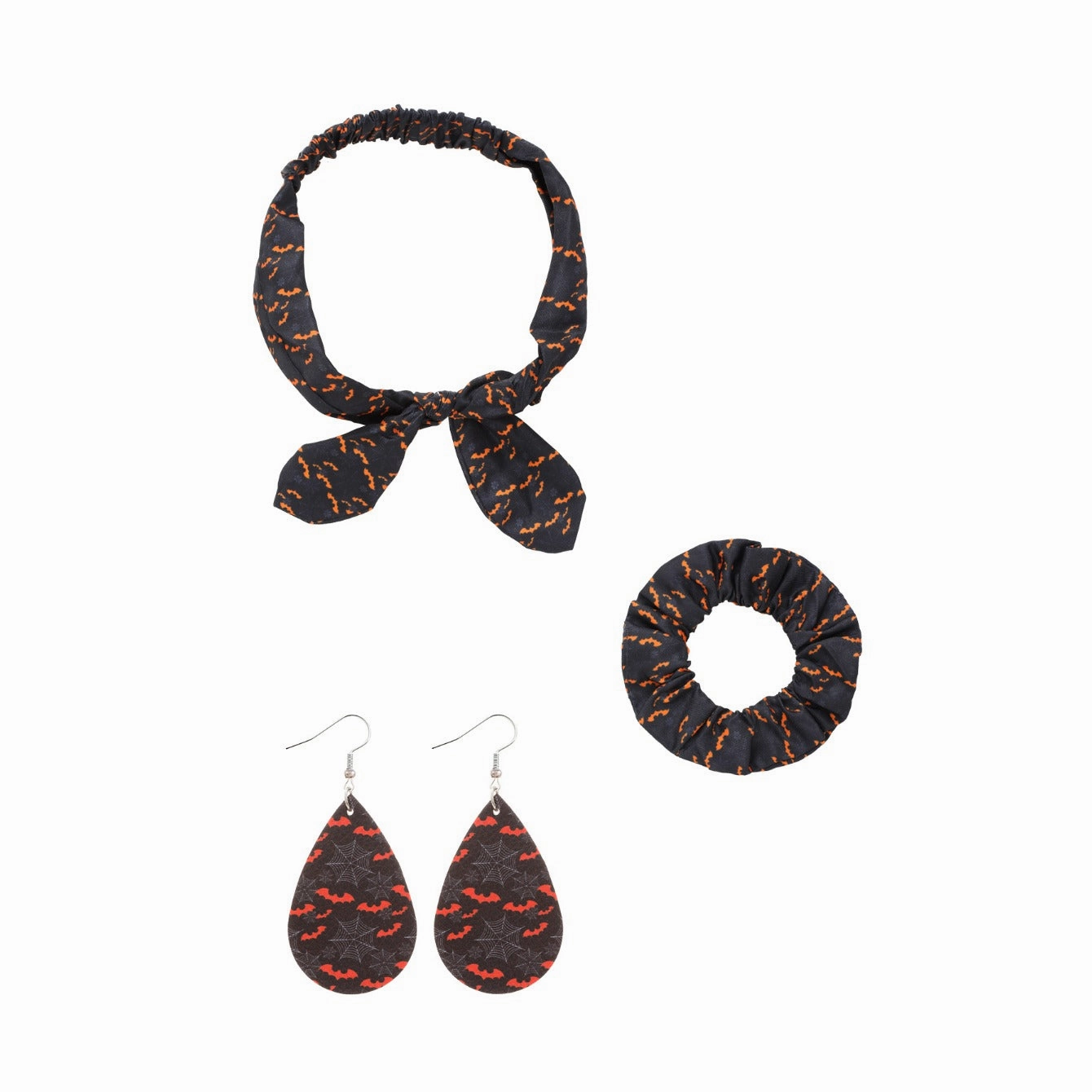 Wholesale New Sweet and Cute Polka Dot Print Bunny Headband Headband Hoop Earrings Three-piece Set