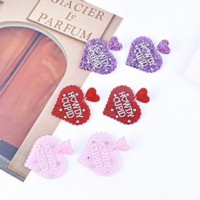 Wholesale New Valentine's Day earrings red pink purple lovely earrings Cupid letter earrings