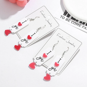 Wholesale new Valentine's Day earrings series English letters acrylic I love you love earrings