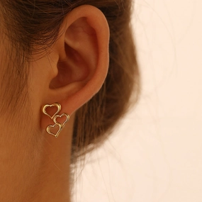 Wholesale New Valentine's Day Simple Fashion Love Stitching Hollow Earrings