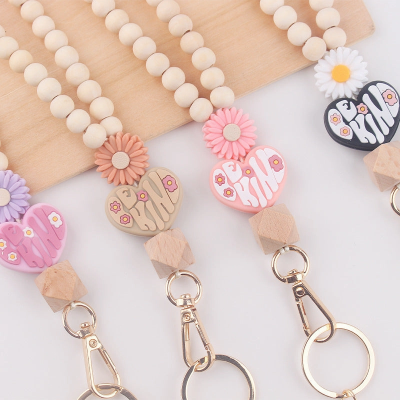 Wholesale New Wooden Bead Necklace Keychain