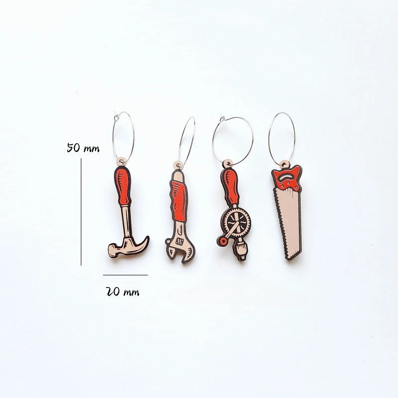 Wholesale New Wooden Hardware Tools Earrings