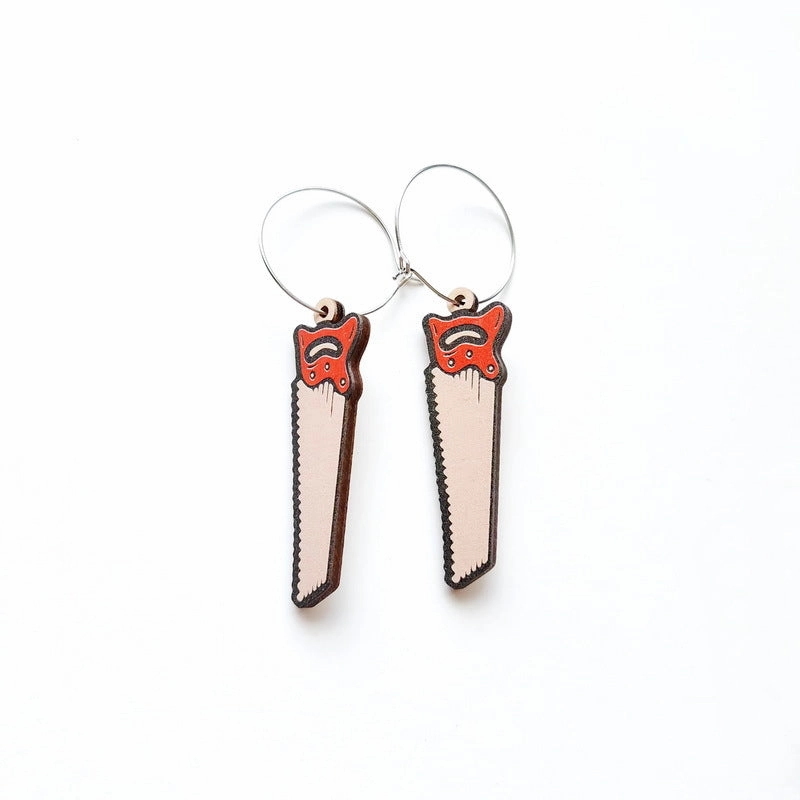 Wholesale New Wooden Hardware Tools Earrings