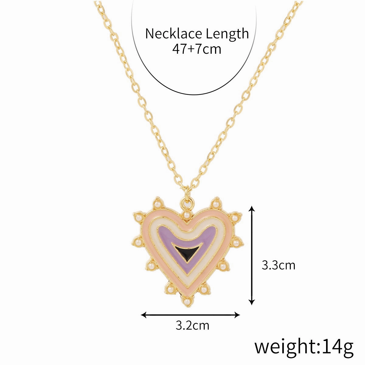 Wholesale Niche Design Alloy Love Rainbow Necklace