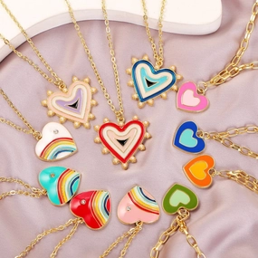 Wholesale Niche Design Alloy Love Rainbow Necklace