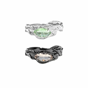 Wholesale Niche design high sense ins cold style French irregular High sense zircon open ring couple ring