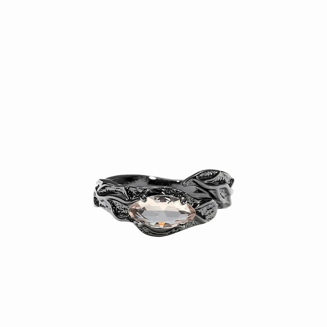 Wholesale Niche design high sense ins cold style French irregular High sense zircon open ring couple ring