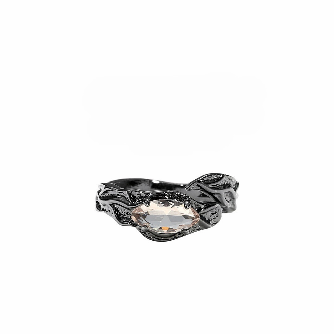 Wholesale Niche design high sense ins cold style French irregular High sense zircon open ring couple ring
