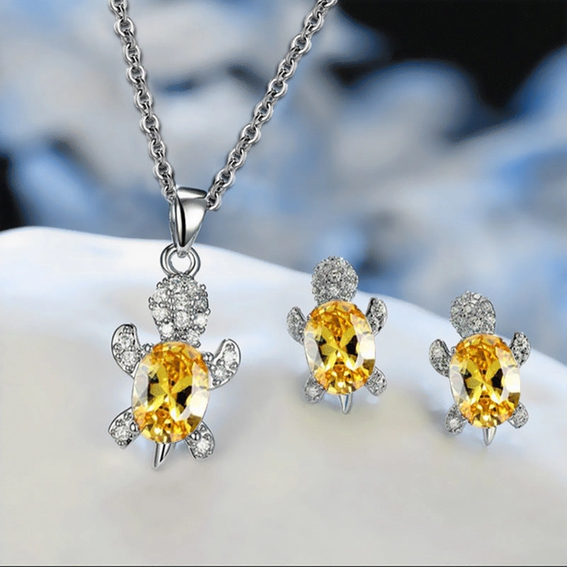 Wholesale Niche Turtle Versatile High-end Necklace Jewelry Set