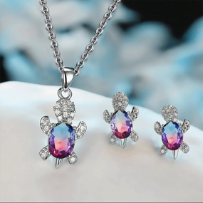 Wholesale Niche Turtle Versatile High-end Necklace Jewelry Set