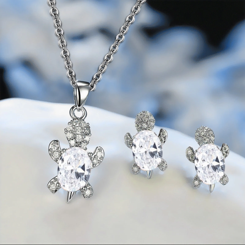 Wholesale Niche Turtle Versatile High-end Necklace Jewelry Set