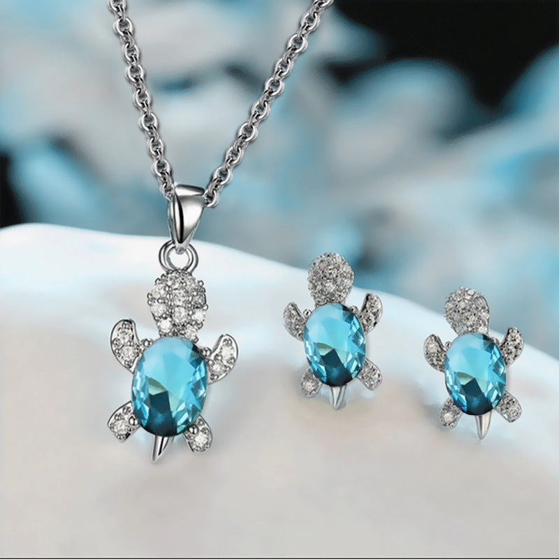 Wholesale Niche Turtle Versatile High-end Necklace Jewelry Set