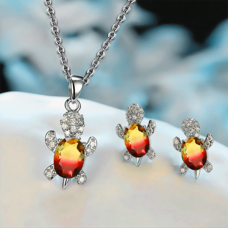 Wholesale Niche Turtle Versatile High-end Necklace Jewelry Set