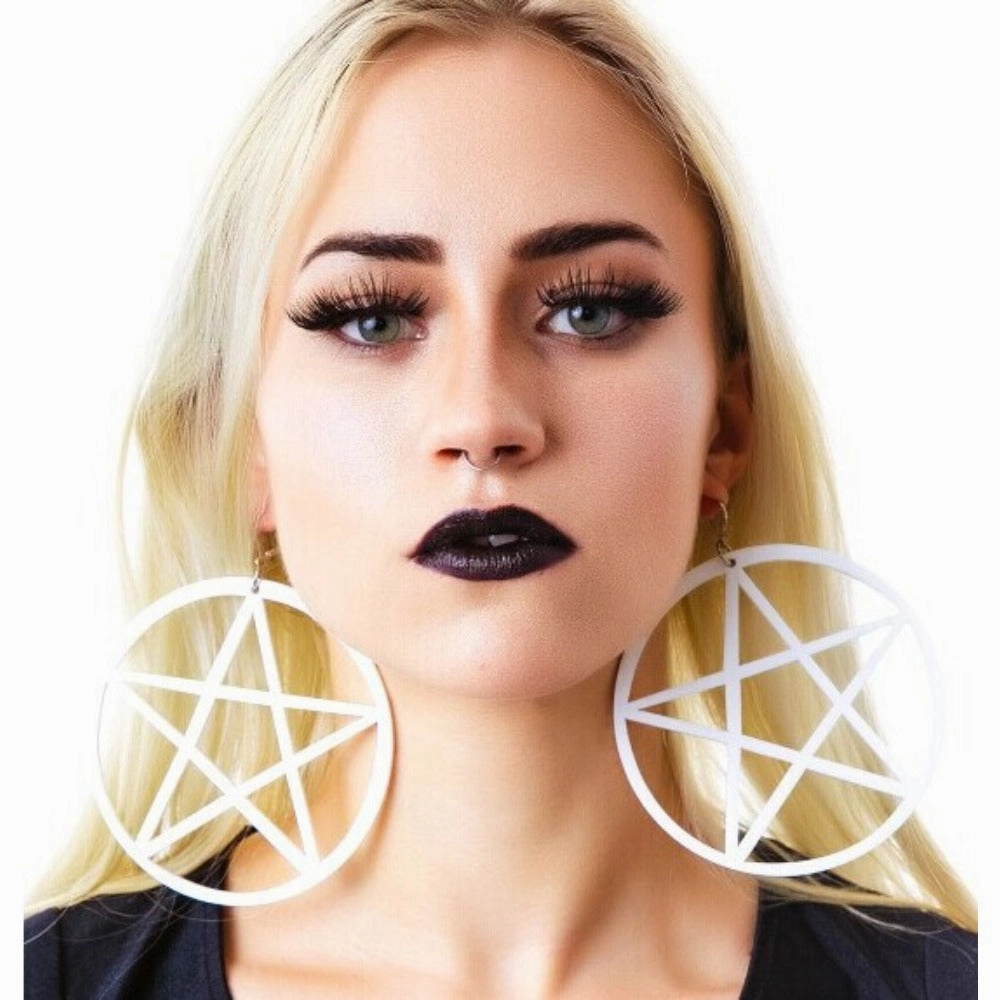 Wholesale Nightclub Oversized Acrylic Hollow Five-pointed Star Earrings