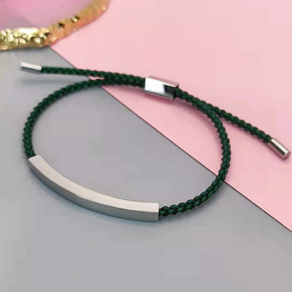 Wholesale Non-fading Adjustable Braided Titanium Steel Hollow Elbow Titanium Steel Bracelet