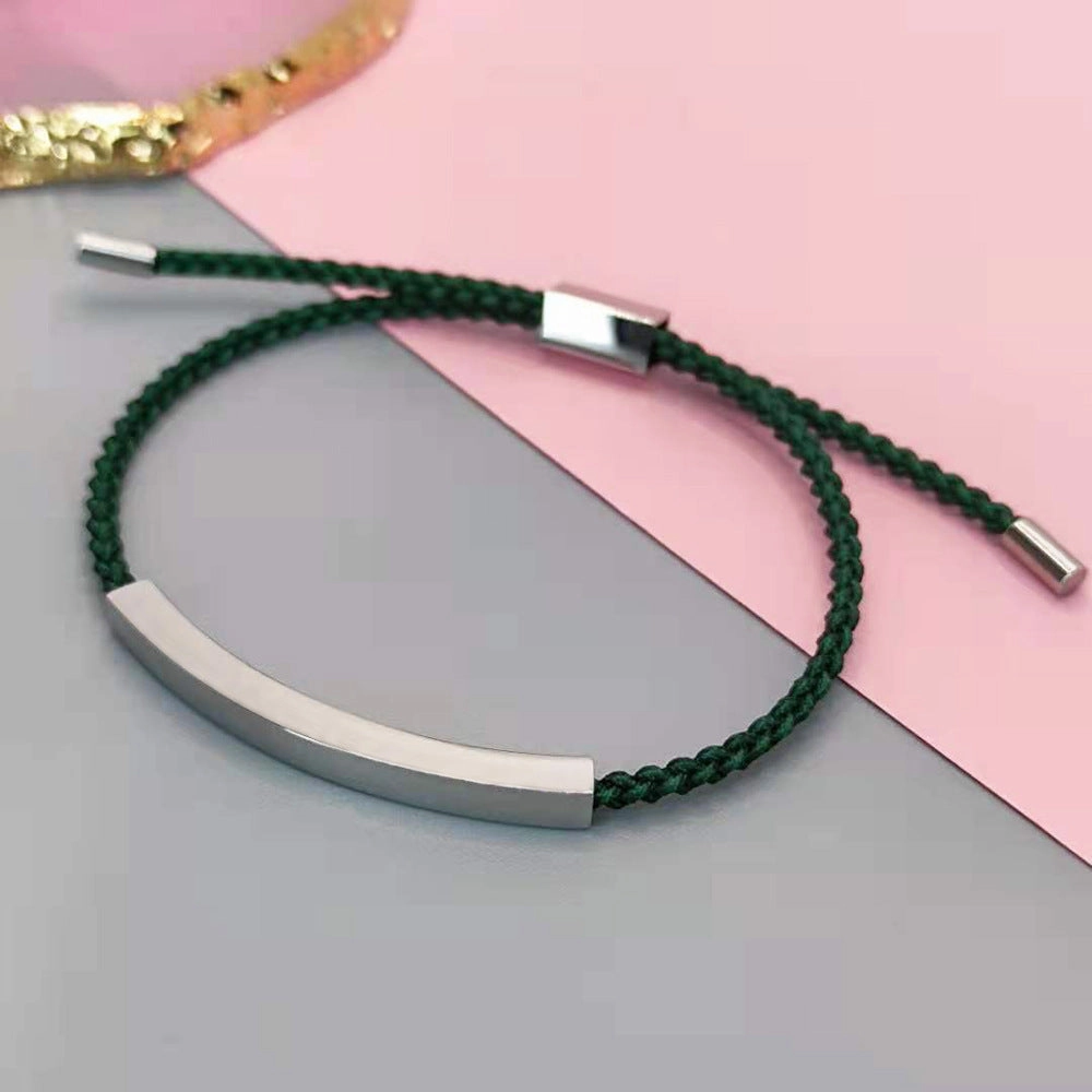 Wholesale Non-fading Adjustable Braided Titanium Steel Hollow Elbow Titanium Steel Bracelet