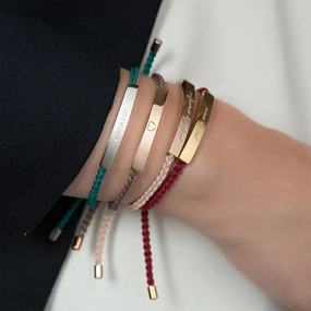 Wholesale Non-fading Adjustable Braided Titanium Steel Hollow Elbow Titanium Steel Bracelet