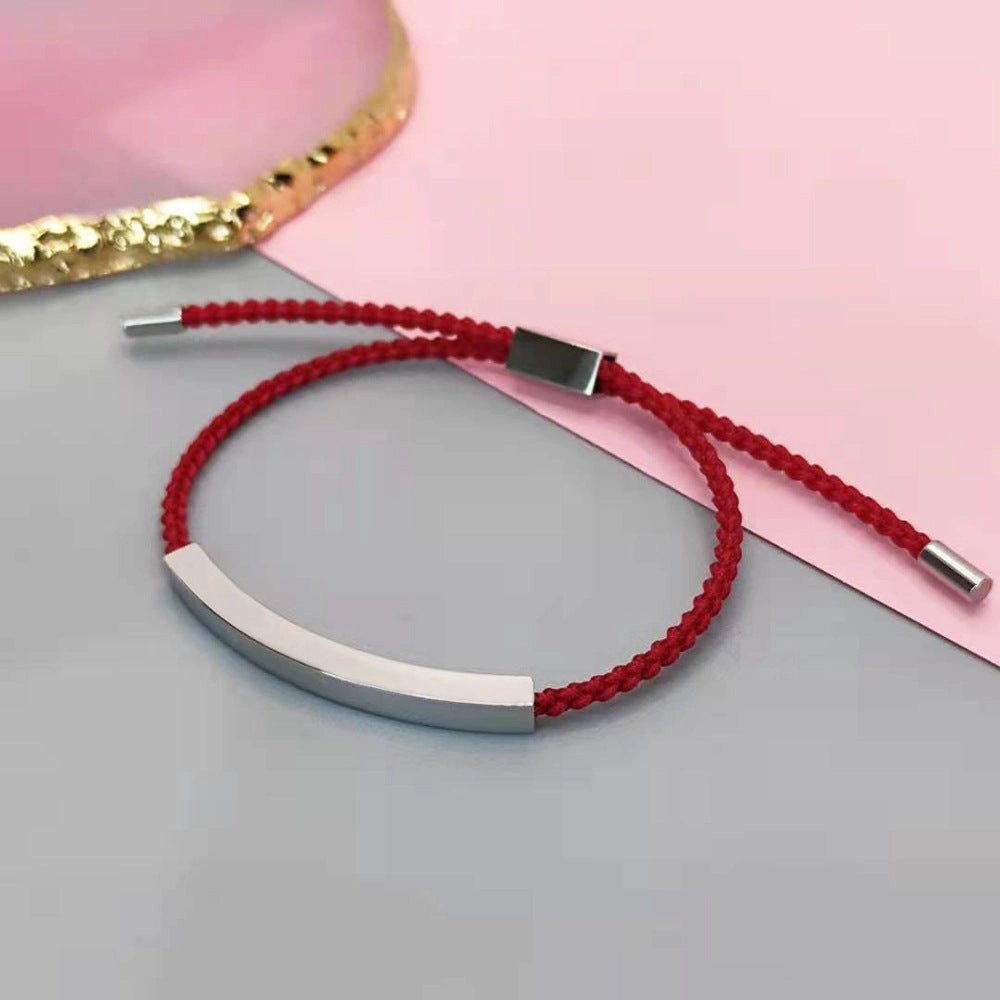 Wholesale Non-fading Adjustable Braided Titanium Steel Hollow Elbow Titanium Steel Bracelet