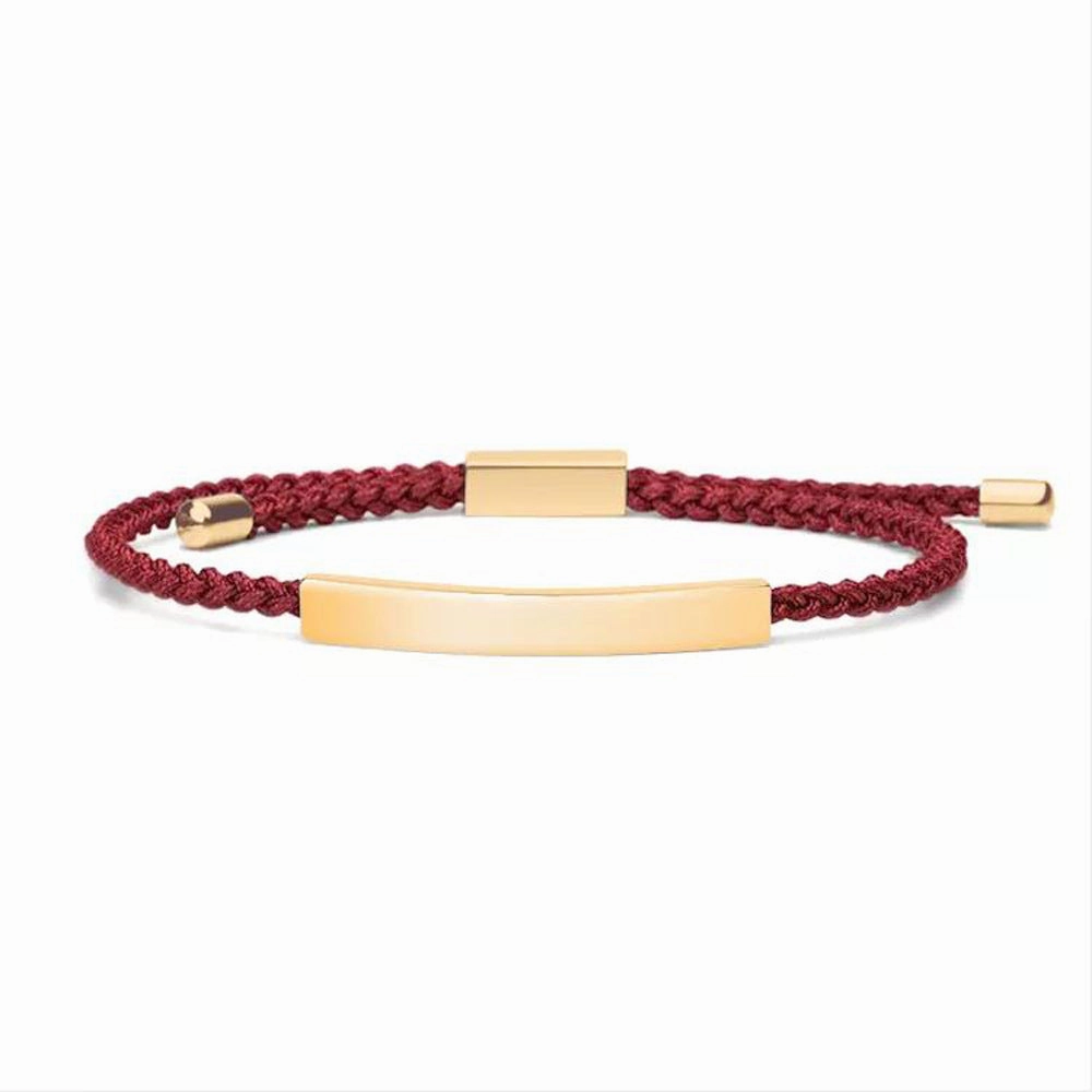 Wholesale Non-fading Adjustable Braided Titanium Steel Hollow Elbow Titanium Steel Bracelet